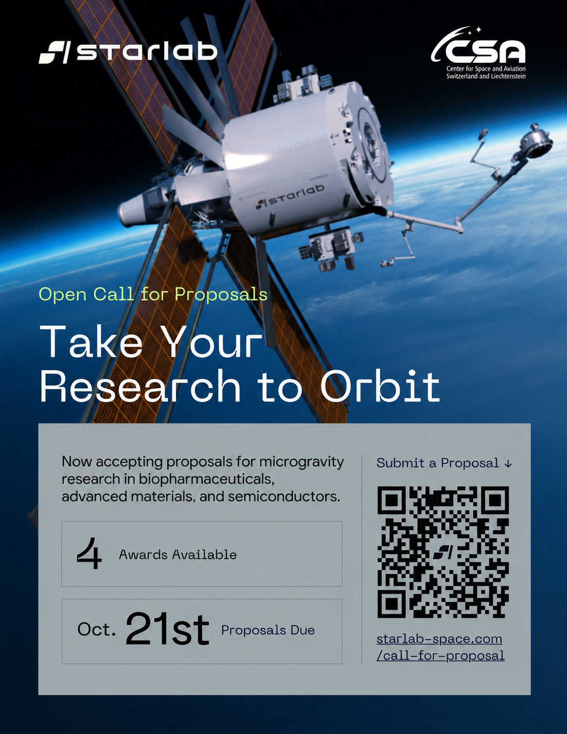 Starlab: Open Call for Proposal 21.10.26 | 4 Awards